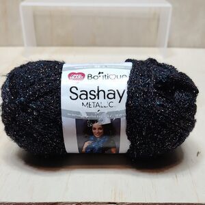 Red Heart Boutique Sashay Metallic Yarn Onyx Acrylic Polyester 30 Yards 5.5 mm